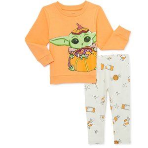 Baby Girls Star Wars BABY YODA Halloween Outfit TOP & Leggings Size 12 mo NWT